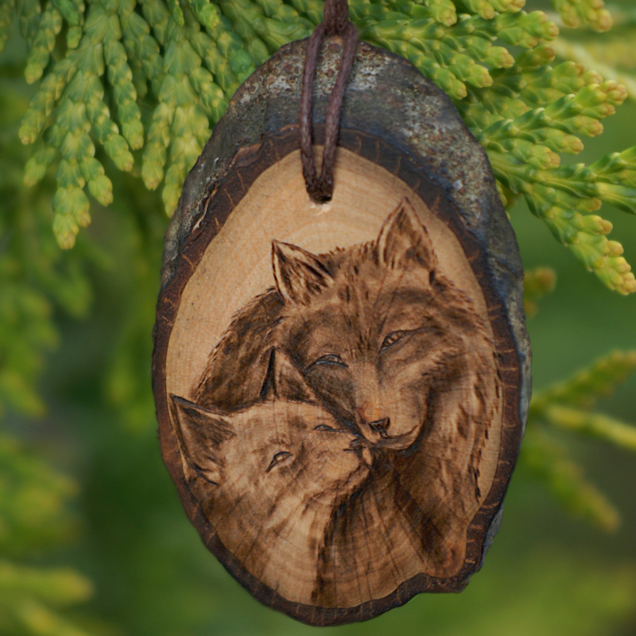 Personalisierte seine und ihre Halsketten Holz verbrannt Tier | Etsy