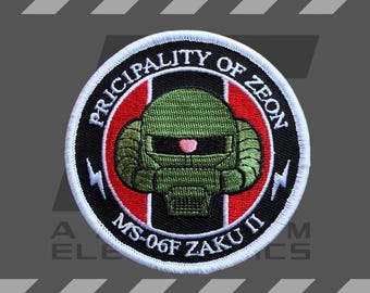 Gundam inspired, MS-06F Zaku II, military morale patch