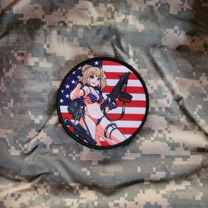 American Bikini Girl anime pinup morale patch