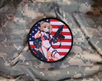 American Bikini Girl anime pinup morale patch