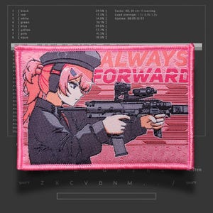 Girls' Frontline – SMG 7 „Always Forward“ Airsoft-Morale-Patch für Anime-Mädchen