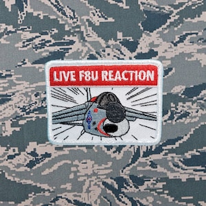 Atamonica - &#39;Live F8U Reaction&#39; meme aviation airsoft morale patch