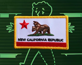Postapocalyptic New California Republic flag, military morale patch