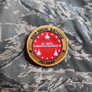 FEI CORP - Social Distance Alert, military morale patch