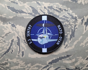 Atamonica - SD (Super Deformed) E-3 Sentry chibi plane military airsoft cosplay funny morale patch