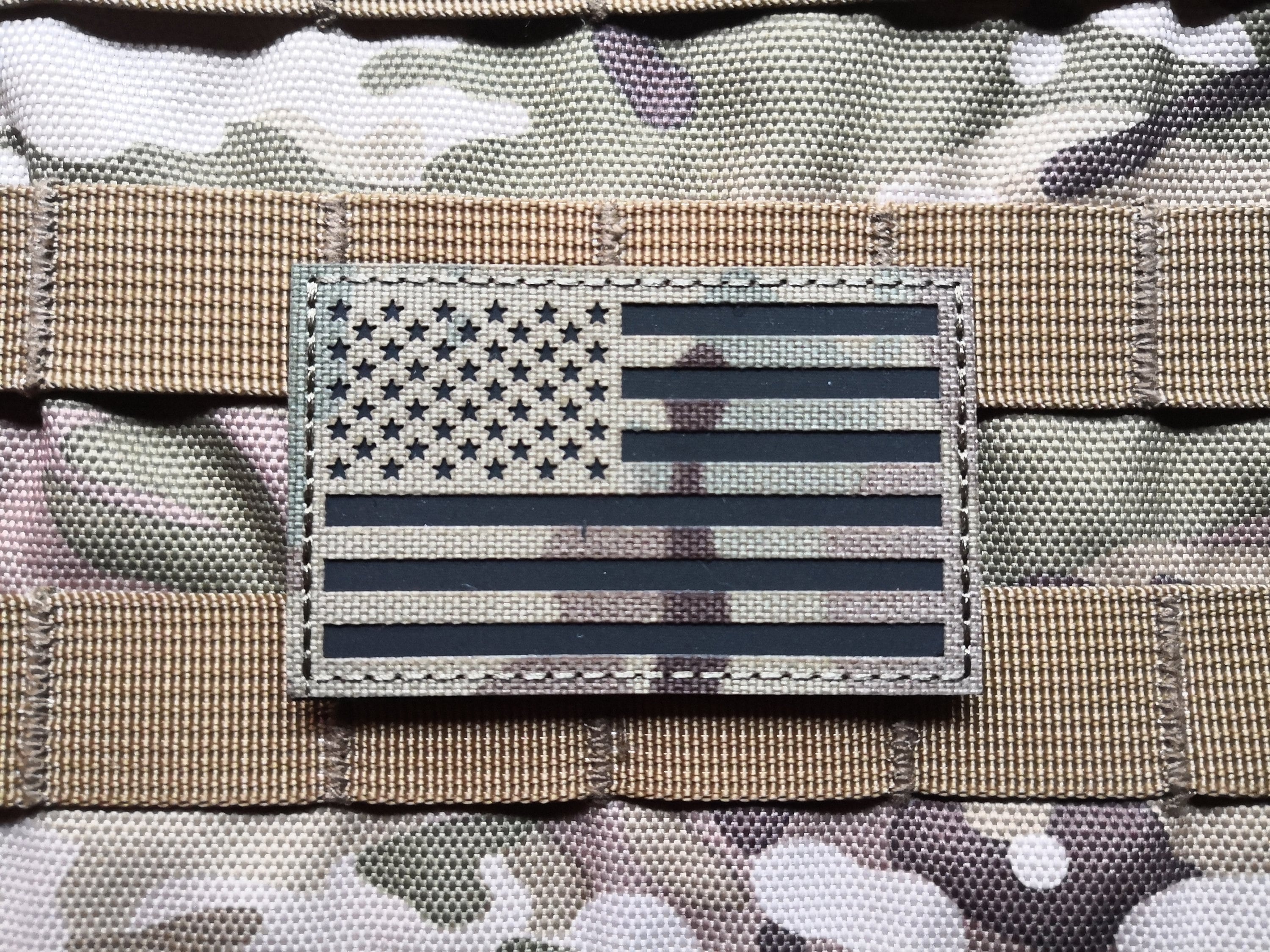Infrared Kryptek Raid Alpine Nylon Ir Us USA Flag Hook/loop Uniform Patch  3.5x2 