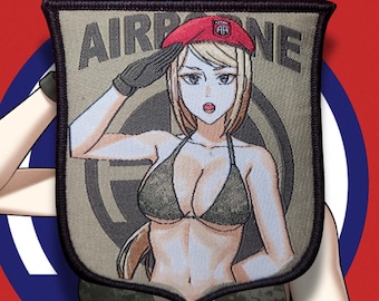 U.S. Military Waifu Series - Patriotic Army Airborne military anime morale patch