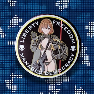 Super Earth Patriotic Commando Soldier girl pinup anime PVC morale patch