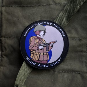 Anime Waifu Military series - Second World War, 29th Infantry Division (United States), military morale patch