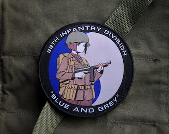 Anime Waifu Military series - Second World War, 29th Infantry Division (United States), military morale patch