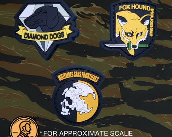 Ensemble d'écussons de moral en micro PVC inspirés de Metal Gear Saga