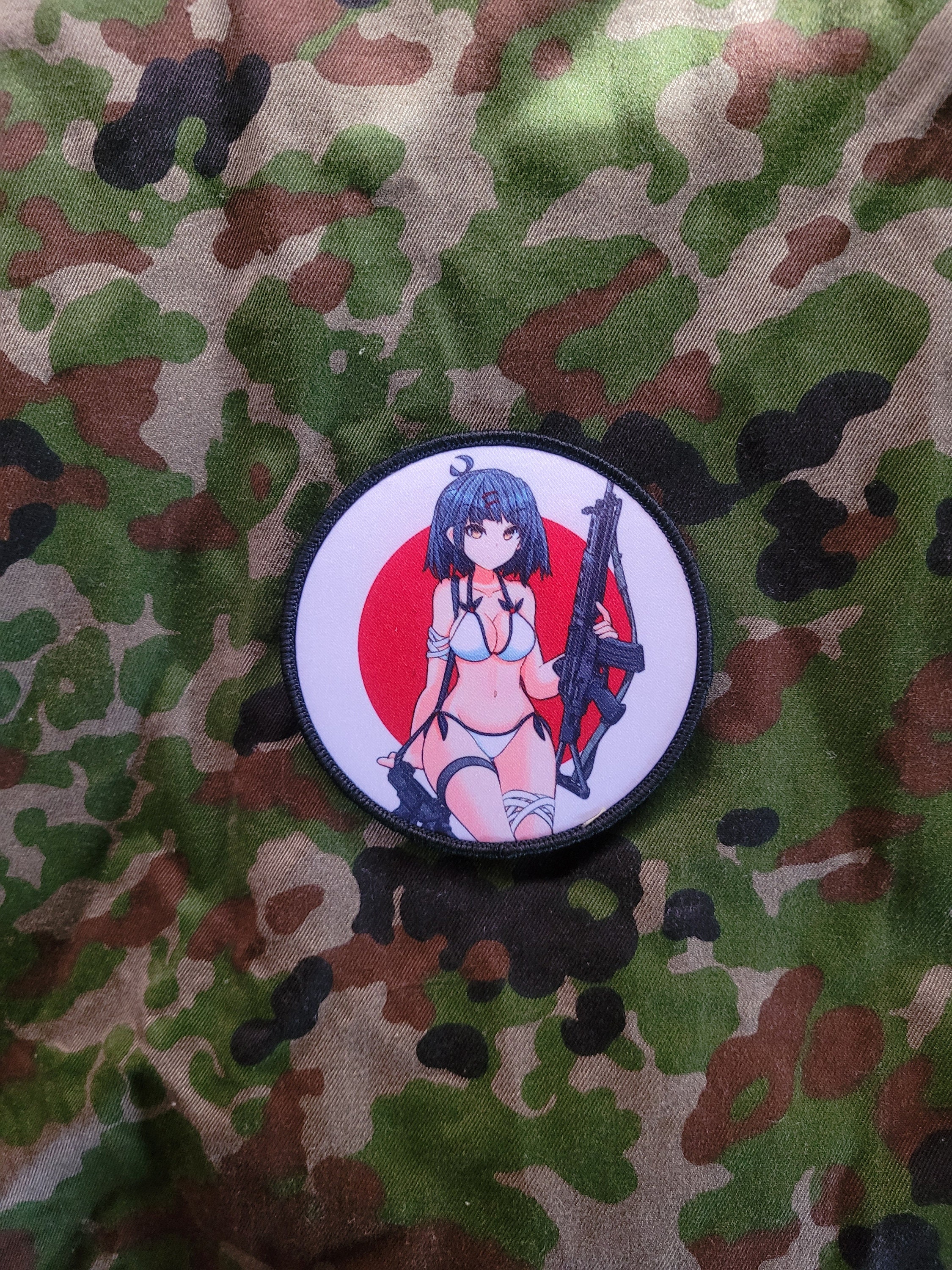 Japanese Bikini Girl anime pinup morale patch
