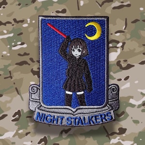 Anime BHD Militärt emblem - 160:e specialoperationsflygregementet 'Night Stalkers', broderad airsoft-morallapp