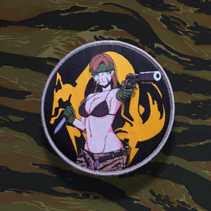 Metal Gear Solid inspired, FEMALE Snake, military anime morale patch