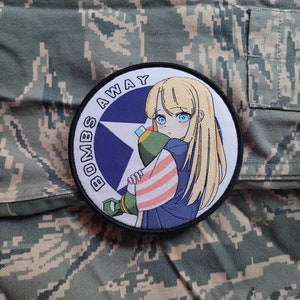 Atamonica - Bombs Away! military cute aviation anime morale patch