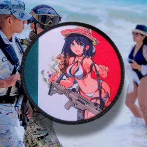 Mexican Bikini Girl anime pinup morale patch