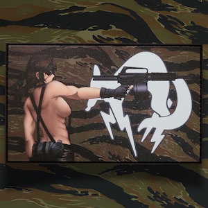 Naked FEM Snake, Metal Gear Solid 3: Snake Eater inspired, front panel Raid-style waifu, military large PVC anime morale patch