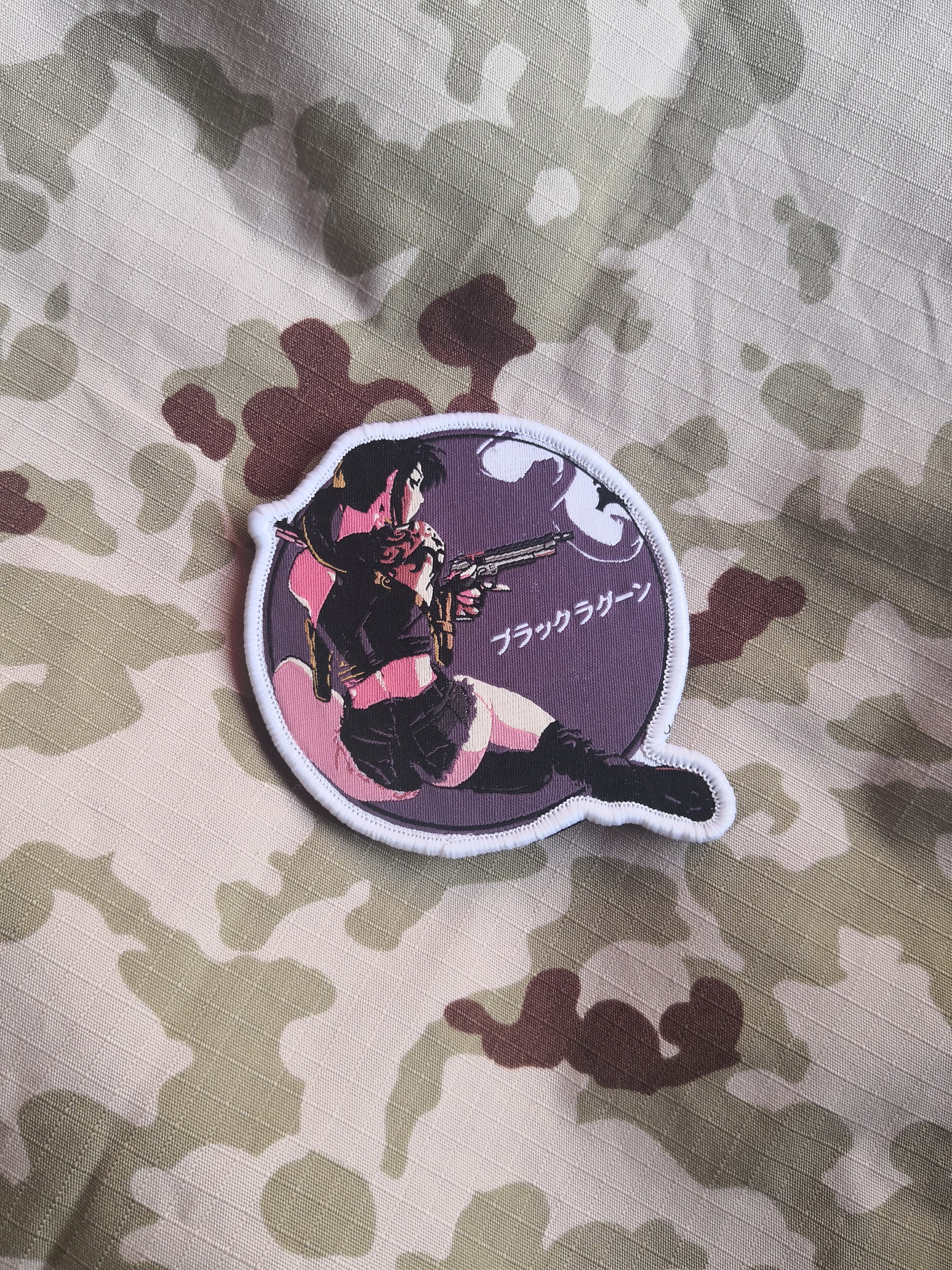 Revy Two Hands Pinup Black Lagoon Military Morale Patch Etsy