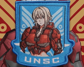 United Nations Space Command (UNSC) pinup waifu, video game anime morale patch