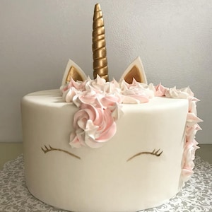 Fondant Unicorn Horn and Ears Cake Topper Set Unicorn Cake - Etsy