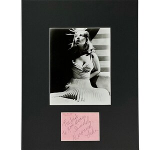 LARGE vintage Veronica Lake Autograph Autographed Signed Display Art Piece black and white photograph photo artwork