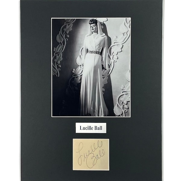 LARGE vintage Lucille Ball Autograph Autographed Signed Display Art Piece black and white photograph photo artwork poster print I Love Lucy