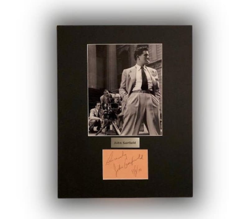 LARGE vintage John Garfield Autograph Autographed Signed Art black and white photograph photo artwork poster print detective film noir