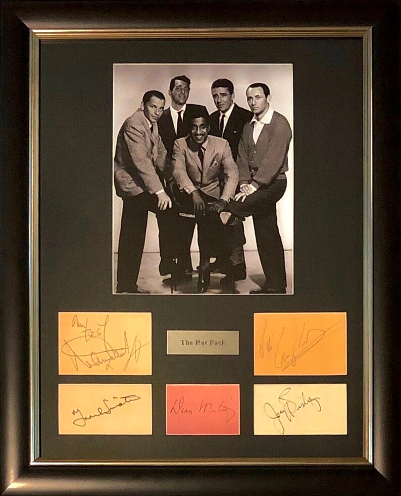 LARGE FRAMED vintage Rat Pack Autographed Signed Art photo Etsy