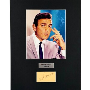 LARGE vintage Mike Connors Autograph Autographed Signed Art  photograph photo artwork print Hollywood collectible Mannix