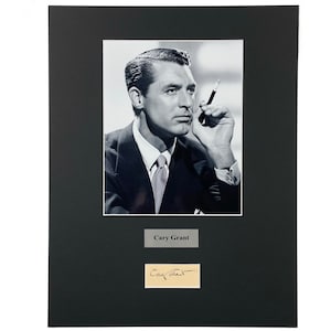 LARGE vintage Cary Grant Autograph Autographed Signed Display Art Piece Color photograph photo artwork President