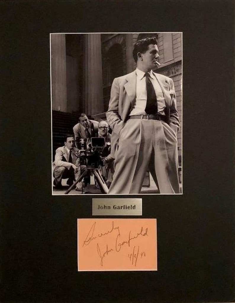 LARGE vintage John Garfield Autograph Autographed Signed Art black and white photograph photo artwork poster print detective film noir