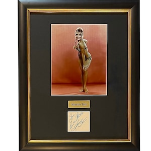 LARGE FRAMED vintage Sharon Tate Autograph Autographed Signed Display Art Piece photograph photo artwork print poster montage