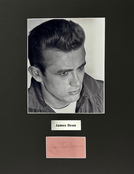 LARGE Vintage James Dean Autograph Autographed Signed Display Art