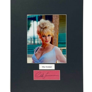LARGE vintage Elke Sommer Autograph Autographed Signed Art color photograph photo artwork poster print Hollywood German actress