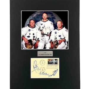 LARGE vintage Apollo 11 Autograph Autographed Signed Art photograph artwork Neil Armstrong Buzz Aldrin poster print photo astronaut NASA