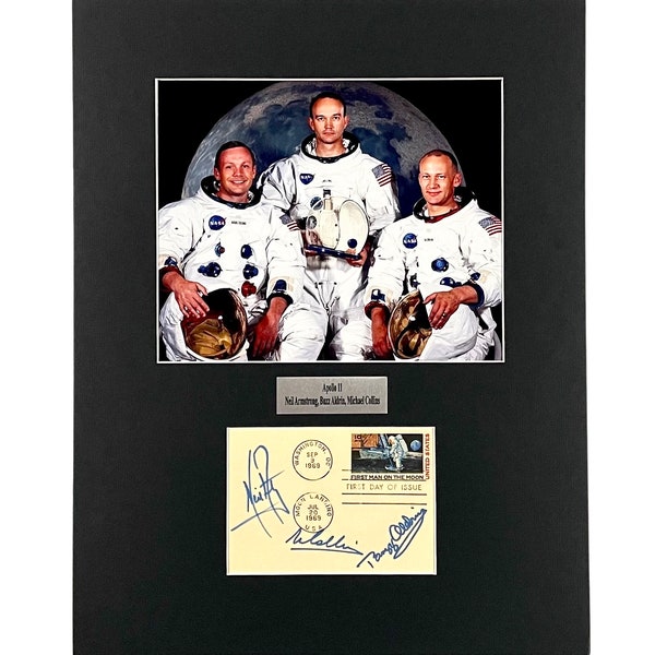 LARGE vintage Apollo 11 Autograph Autographed Signed Art photograph artwork Neil Armstrong Buzz Aldrin poster print photo astronaut NASA
