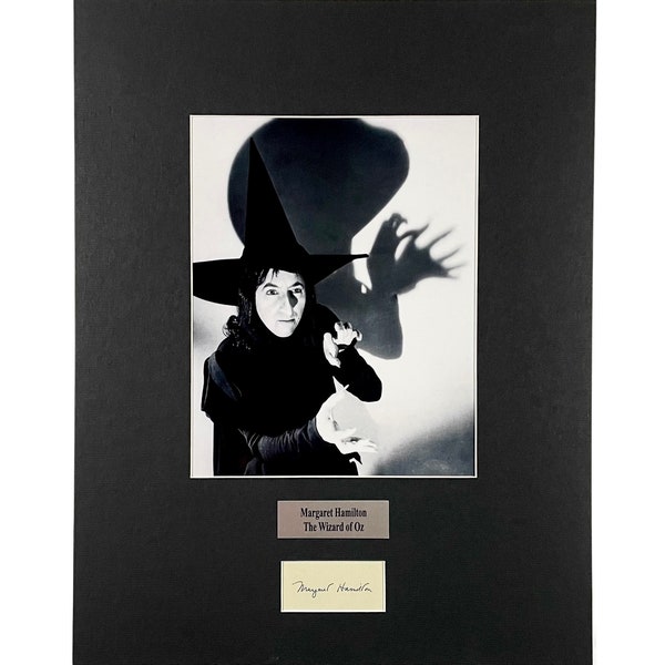 LARGE vintage Margaret Hamilton Autograph Autographed Signed Art  photograph photo artwork print Hollywood collectible Wizard of Oz Witch