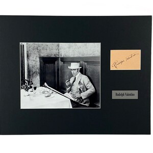 LARGE vintage Rudolph Valentino Autograph Autographed Signed Display Art Piece black and white photograph photo artwork poster print