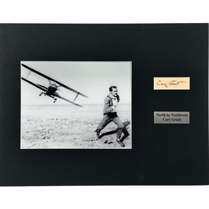 LARGE vintage Cary Grant Autograph Autographed Signed Art photograph photo artwork poster print North by Northwest Hollywood