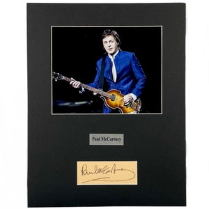 LARGE Paul McCartney Beatles Autograph Autographed Signed Display Art black and white photograph photo artwork poster print