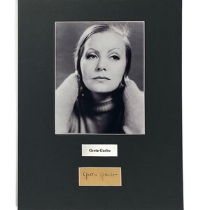 LARGE vintage Greta Garbo Autograph Autographed Signed Art photograph photo artwork print poster Hollywood