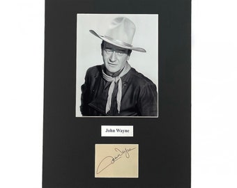 LARGE vintage John Wayne Autograph Autographed Signed Display Art photograph photo artwork print poster hollywood western cowboy