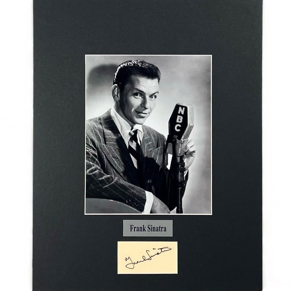 LARGE vintage Frank Sinatra Autograph Autographed Signed Display Art photograph photo artwork print poster Rat Pack Hollywood collectible