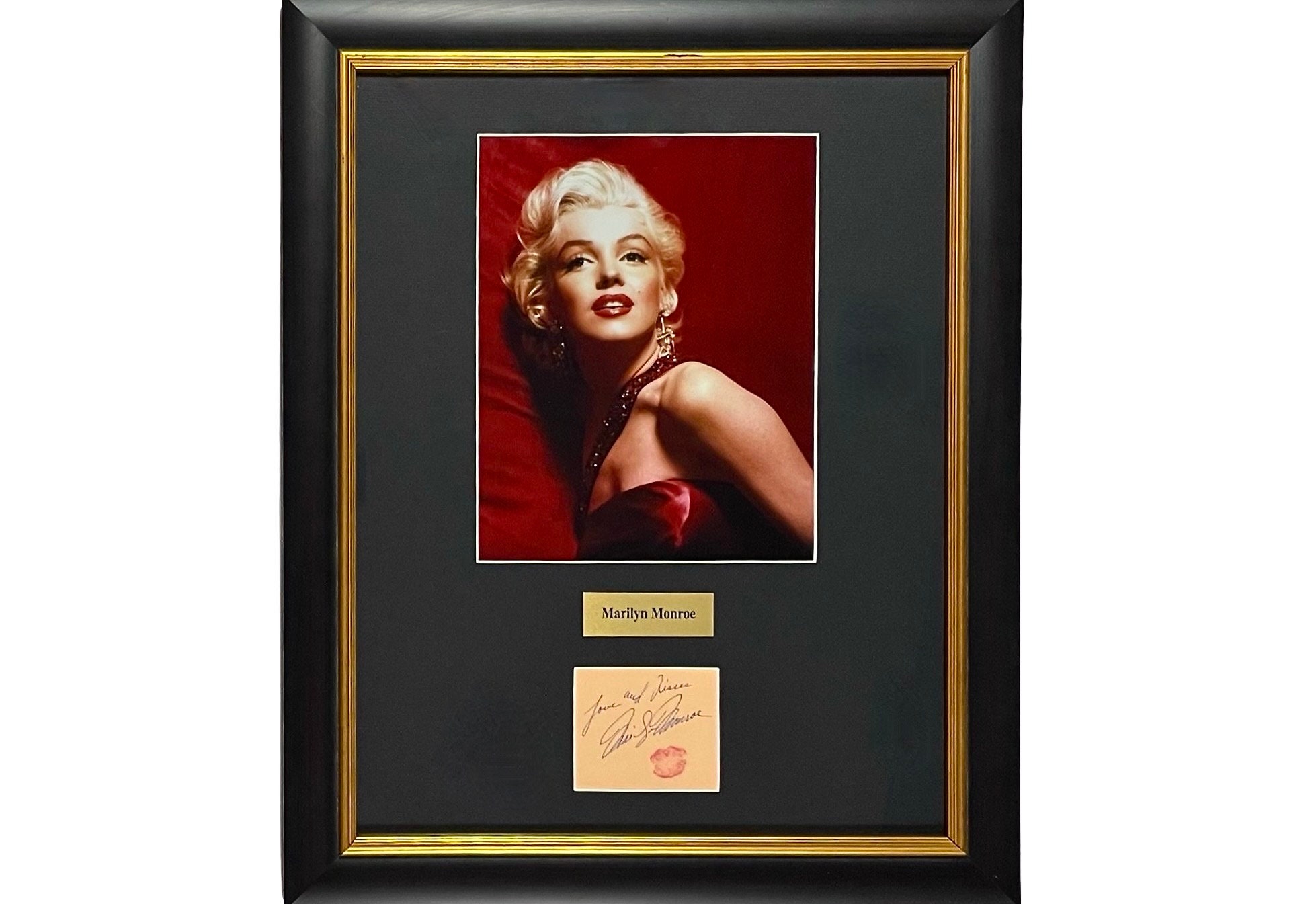 LARGE FRAMED Vintage Marilyn Monroe Autograph Autographed Signed