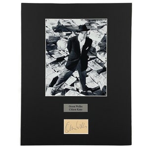 LARGE vintage Orson Welles Autograph Autographed Signed Display Art Piece black and white photograph photo artwork