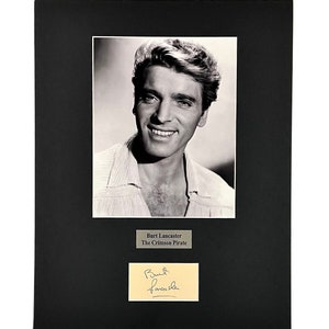 LARGE vintage Burt Lancaster Autograph Autographed Signed Art  photograph photo artwork print Hollywood collectible