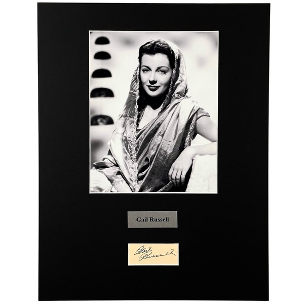 LARGE vintage Gail Russell Autograph Autographed Signed Display Art Piece black & white photograph photo artwork poster print