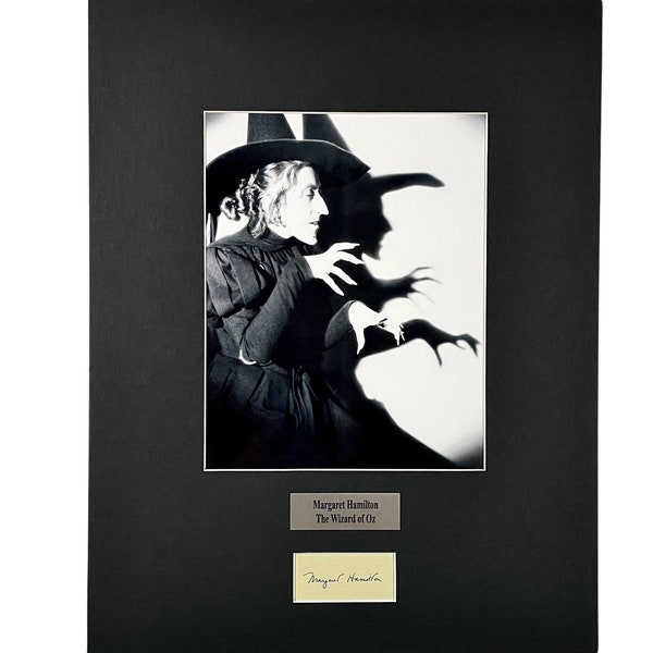 LARGE vintage Margaret Hamilton Autograph Autographed Signed Art  photograph photo artwork print Hollywood collectible Wizard of Oz Witch