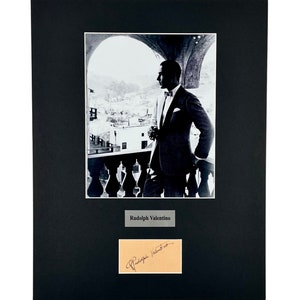 LARGE vintage Rudolph Valentino Autograph Autographed Signed Display Art Piece black and white photograph photo artwork poster print