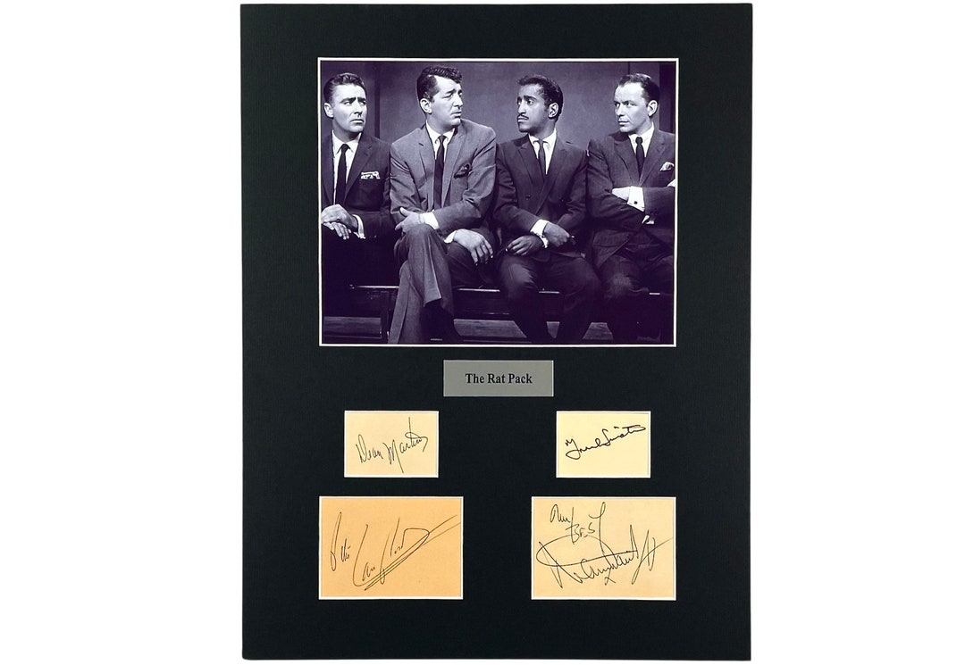 LARGE Vintage the Rat Pack Autograph Autographed Signed Art Etsy